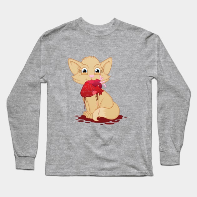 Cat with Heart Long Sleeve T-Shirt by Woah_Jonny